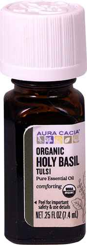 Органическое чистое эфирное масло Aura Cacia Holy Basil Tulsi -- 0,25 жидких унций Aura Cacia