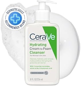 CeraVe Foaming Facial Cleanser | Daily Face Wash for Oily Skin | Hyaluronic Acid + Ceramides + Niacinamide | Fragrance Free & Paraben Free | Non - Drying Oil Control Face Wash | 8 Fluid Ounce CeraVe