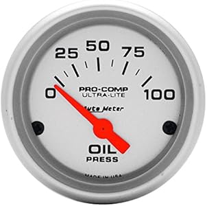 Auto Meter 4327 Ultra-Lite Electric Oil Pressure Gauge, 2-1/16 inch Auto Meter