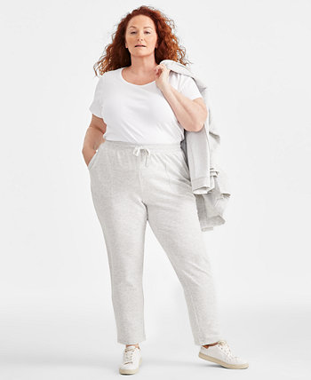 Plus Size Yummy Fleece Drawstring Pants, Created for Macy's Style & Co