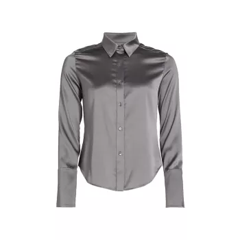 Рубашка Bessette на пуговицах из эластичного шелка с шармезом TWP