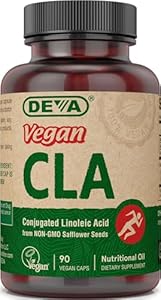 DEVA Vegan Vitamins Conjugated Linoleic Acid (CLA), from Non-GMO Safflower Oil, 90 Capsules (Капсулы), 1-Pack Deva