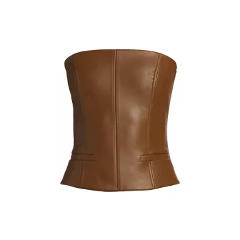 Uro Faux Leather Corset Top Aya Muse