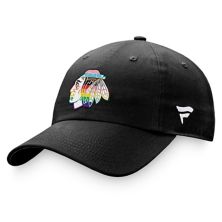 Men's Fanatics Branded Black Chicago Blackhawks Team Logo Pride Adjustable Hat Fanatics
