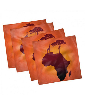 Африканский набор из 4 салфеток, 12 x 12 дюймов Ambesonne