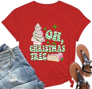 Christmas Tree Shirts Women Snowman Merry Christmas Shirt Xmas Holiday Tee Tops GRJ