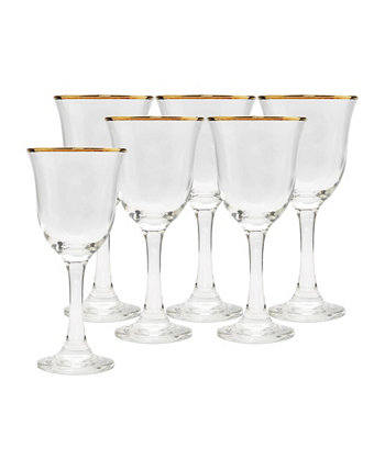 Water Glasses with Rim, Set of 6 Classic Touch