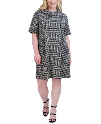 Платье трапециевидной формы с короткими рукавами и короткими рукавами больших размеров Robbie Bee
