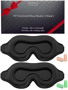 BeeVines Sleep Mask, 2 Pack 3D Contoured Sleeping Eye Masks for Lash Extensions, Night Molded Mask with Adjustable Strap, Eye Shade Cover Lashes Extension for Traveling Yoga Nap BeeVines