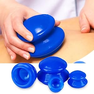 Silicone Cupping Therapy Set Supreme 4 DEEP (4 Sizes) Professional Hard Sturdy Advanced Treatment Cups for Deep Vacuum Suction Massage for Muscle, Joint, Fascia, Lymph CHOUDHARY ACUPRESSURE