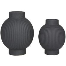 CosmoLiving от Cosmopolitan Ребристая декоративная ваза для декора стола, набор из 2 предметов CosmoLiving