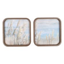 New View Gifts & Accessories 2-pack Rounded Corner Framed Coastal Framed Wall Art New View
