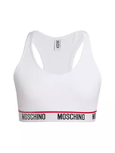 Спортивный бюстгальтер Moschino Core с логотипом, 92% хлопок, стиль пуловера Moschino