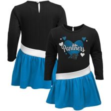 Платье из трикотажа из трикотажа Black Carolina Panthers All Hearts для девочек для младенцев Outerstuff