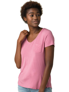 Футболка Prana Foundation с короткими рукавами и V-образным вырезом, 95% Tencel и 5% спандекса Prana