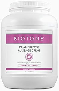 BIOTONE Dual-Purpose Massage Crème with Arnica and Ivy Extracts, Pure Ingredients, Effortless Glide, Luxurious Feel, More Workability, Less Reapplications Biotone