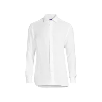 Текстурированная льняная рубашка ручной работы Ralph Lauren