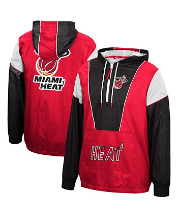 Мужская красная, черная куртка Miami Heat Hardwood Classics Highlight Reel Windbreaker с капюшоном на молнии Mitchell & Ness