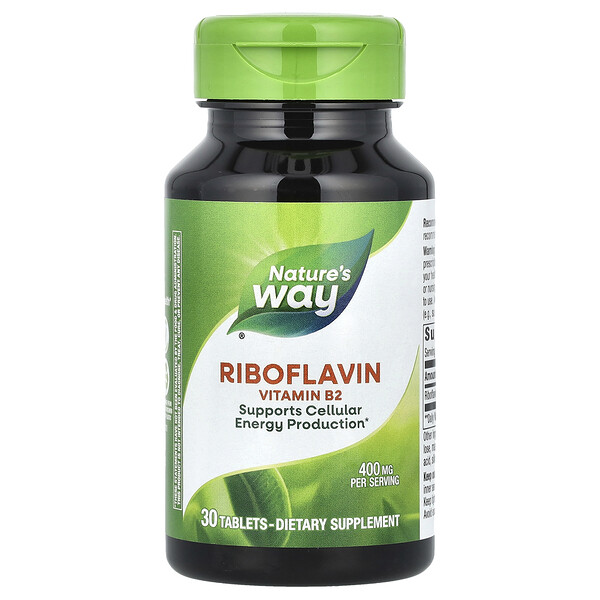 Рибофлавин Витамин B2 - 400 мг - 30 таблеток - Nature's Way Nature's Way