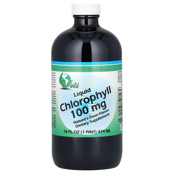 Жидкий хлорофилл, 100 мг, 16 жидких унций (474 мл) World Organic