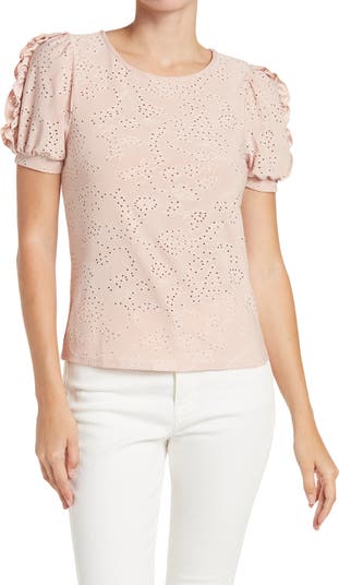 Eyelet Puff Sleeve Top W5 CONCEPTS