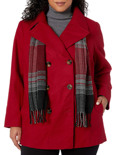 Женское двубортное пальто-бушлат с шарфом LONDON FOG London Fog