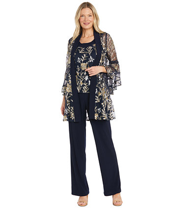 Женский Костюм R & M Richards 2-Pc. Embroidered Illusion-Sleeve Top & Pants Set R & M Richards