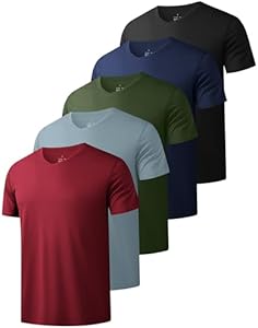 Men's T Shirts Quick Drying V-Neck Athletic Shirt Running Gym Workout Moisture Wicking T-Shirt for Casual HovSiyla