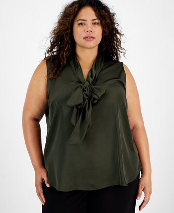 Атласная блузка без рукавов с завязками большого размера, созданная для Macy's Bar III