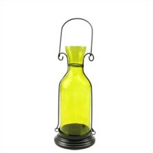 12&#34; Transparent Yellow Decorative Glass Bottle Tea Light Candle Lantern Christmas Central