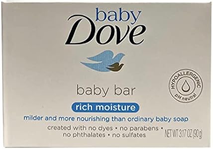 Dove Baby Bar Soap, Rich Moisture, 3.17 oz (Pack of 2) Baby Dove