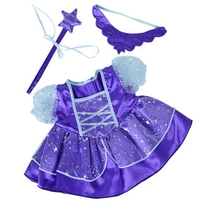 purple fairy princess dress w/wand teddy bear clothes fits most 14"-18" build-a-bear and make your own stuffed animals Stuffems Toy