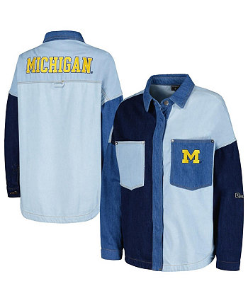 Женская джинсовая куртка на кнопках Michigan Wolverines Multi-Hit Hometown Hype And Vice
