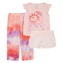 Пижамный комплект Carter's для маленьких девочек с верхом и низом от солнца из 3 предметов Carter's
