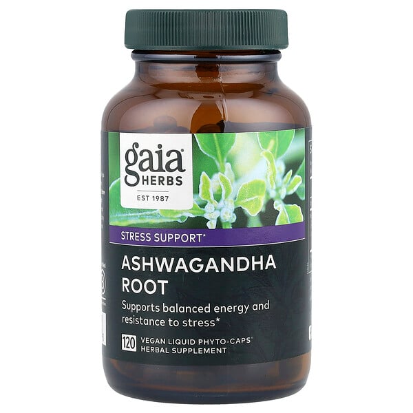 Ashwagandha Root - Органическая экстракция - 120 веганских жидких фито-капсул - Gaia Herbs Gaia Herbs