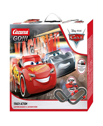 Go на батарейках Disney Pixar Cars Track Action Electric Powered Slot Car Race Track with Jump Ramp Set Carrera
