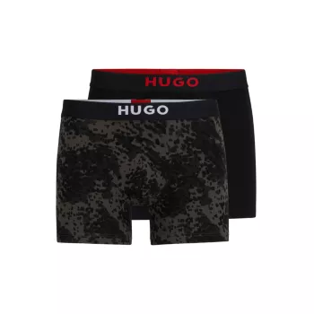 Комплект из двух трусов-боксеров с поясами с логотипом HUGO BOSS