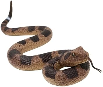 Honbay 1PCS Realistic Fake Snake Soft Rubber Snake Simulated Rattlesnake Artificial Faux Animal Models Table Decoration Photography Props Honbay