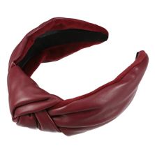 Cross Knotted PU Leather Hairbands Fashion for Women 2.78''x1.73'' Unique Bargains