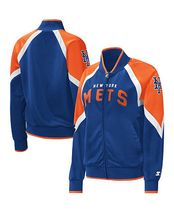 Женская спортивная куртка Royal New York Mets Touchdown с регланами и молнией во всю длину Starter