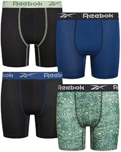 Мальчиковые Трусы Reebok Boxer Briefs - 4 Штуки Комфортные С Вытяжкой Для Мальчиков - Дышащие Трусы Для Мальчиков (6-18) Reebok