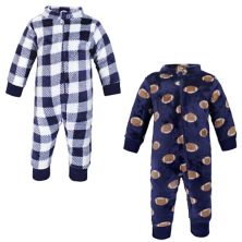 Hudson Baby Infant Boy Plush Jumpsuits, Football Hudson Baby