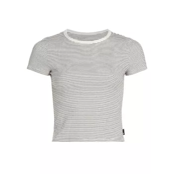 Hutton Stripe Stretch Cotto Baby-Fit T-Shirt AG Jeans