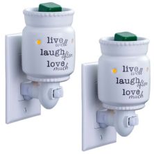 Candle Warmers Etc. 2-Pack &#34;Live, Laugh, Love&#34; Plug-In Fragrance Warmer Candle Warmers