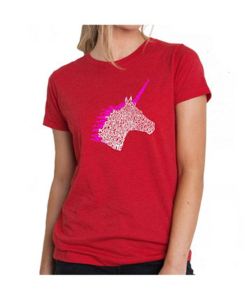 Женская футболка премиум-класса Word Art - Unicorn LA Pop Art