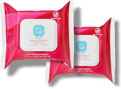 Simply Soft RSS1404H Makeup Remover Wipes, Citrus Scent, Hypoallergenic, pH Balanced, 25 ct., Pack of 2 Medline