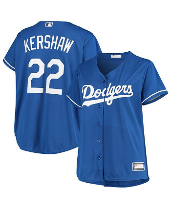 Женская копия джерси большого размера Clayton Kershaw Royal Los Angeles Dodgers большого размера Profile