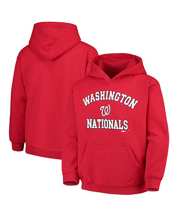 Красный флисовый пуловер с капюшоном Big Boys Washington Nationals Stitches