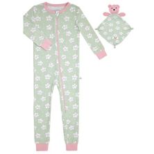 Пижамный комбинезон на молнии спереди для маленьких девочек с цветочным принтом фламинго и застежкой-молнией Sleep On It