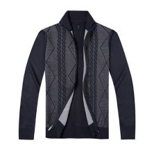 Gioberti Men's Full Zip Lightweight Geometric Design Cardigan Sweater Gioberti
